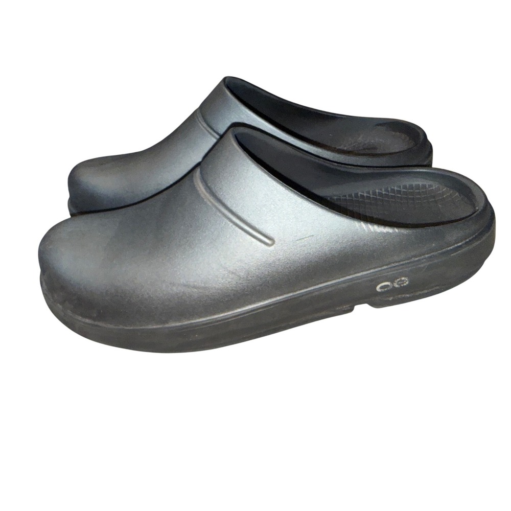 OOFOS OOcloog Luxe Clogs Size W12 M10 Black Recovery Slip On Comfort Shoes